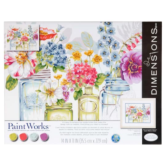Dimensions&#xAE; PaintWorks&#x2122; Rainbow Flowers Paint-by-Number Kit